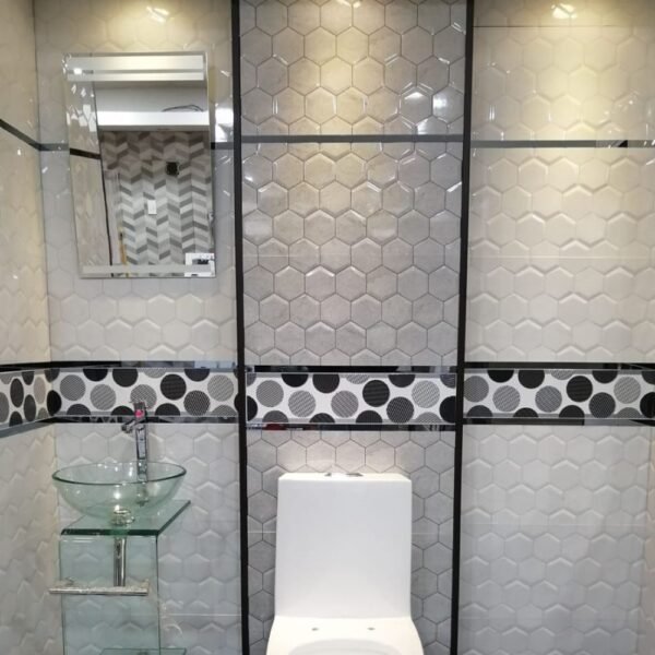Hexagonal Gris 30x60CM- Mayólica Importada - Imagen 2