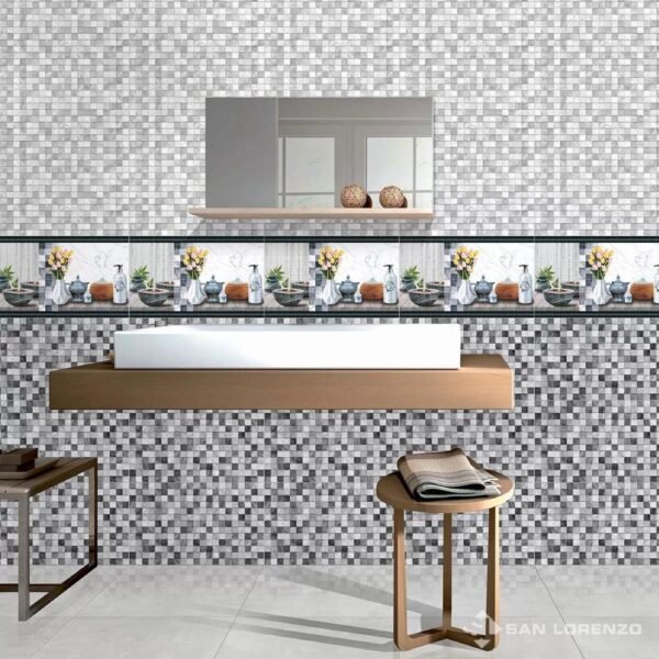Deco Castell Spa Gris 27x45cm - Cerámicos San Lorenzo