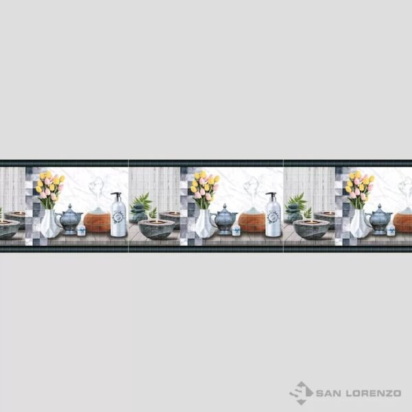 Deco Castell Spa Gris 27x45cm - Cerámicos San Lorenzo - Imagen 2