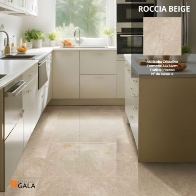 Roccia Beige 34×34 cm comercial – Cerámicos Gala 1.85 m2