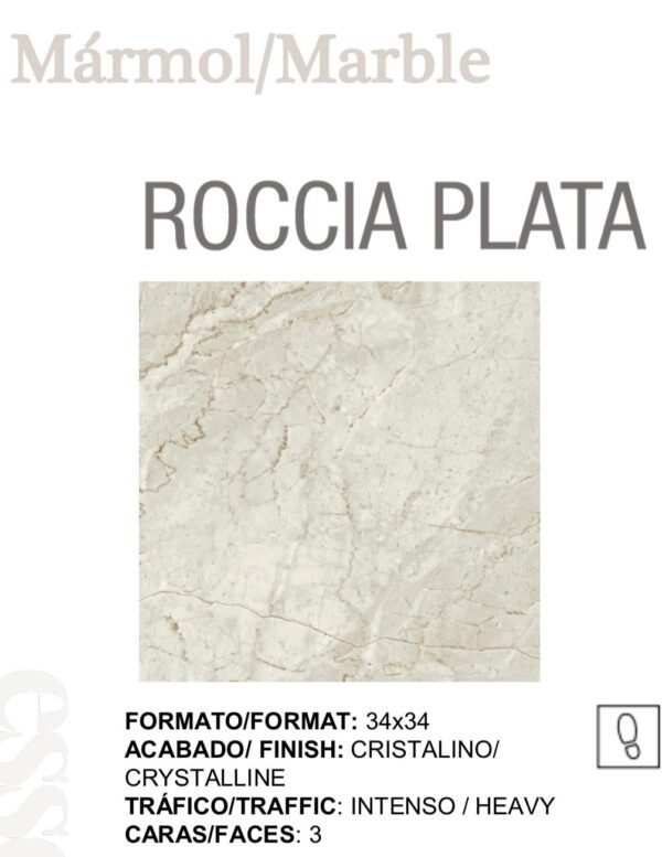 Roccia Plata 34x34 cm - Cerámicos Gala 1.85 m2 - Imagen 2