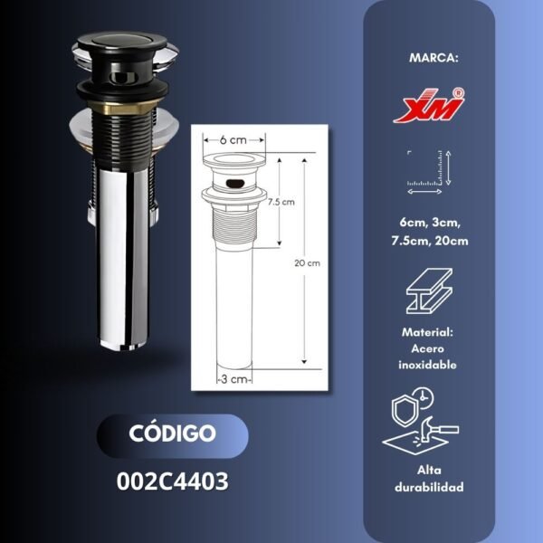 Desagüe para ovalin black – XM – 002C4403 - Imagen 2