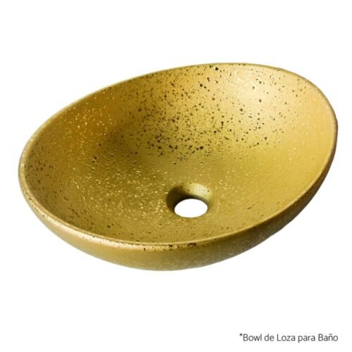 Bowl Lavamanos Loza Ovalado Dorado