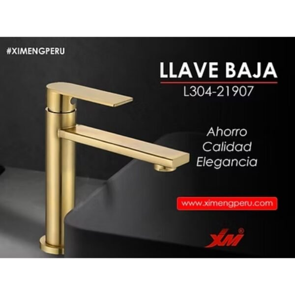 Llave para baño pico bajo Gold - XM - L304-21907 - Imagen 3