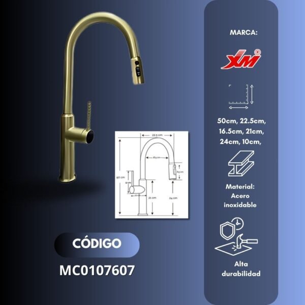 Monocomando para Cocina Gold - XM - MC0107607 - Imagen 2