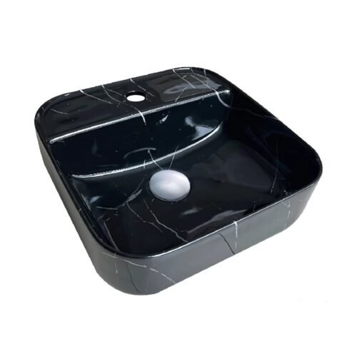 Bowl Lavamanos vitrificado mármol negro – XM – 468ANB