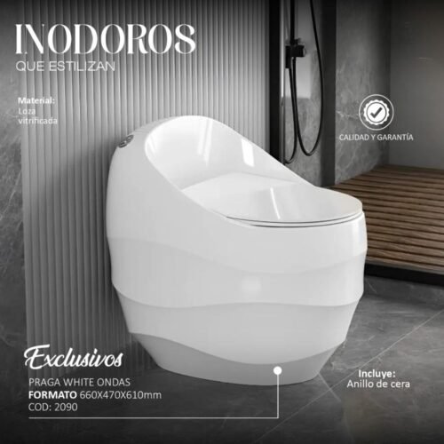 Inodoro One Piece Praga White ondas COD: 2090
