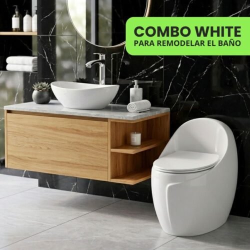 Combo One Piece Confort Blanco + Bowl Bolonia + Llave alta Abir 0042