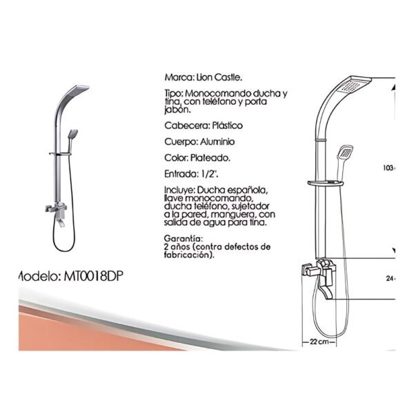 COLUMNA DE DUCHA MT0018DP - XM - Imagen 2