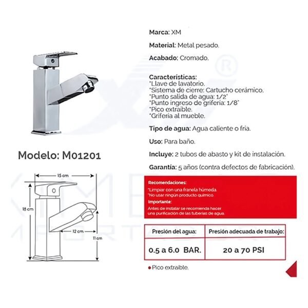 Grifería Mezcladora Monocomando *Mix móvil M01201 - XM - Imagen 2