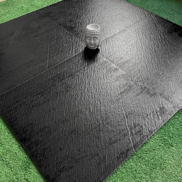 PORCELANATO NEGRO TEXTURADO 60X60cm – 1.44m2 – MATE - Imagen 2