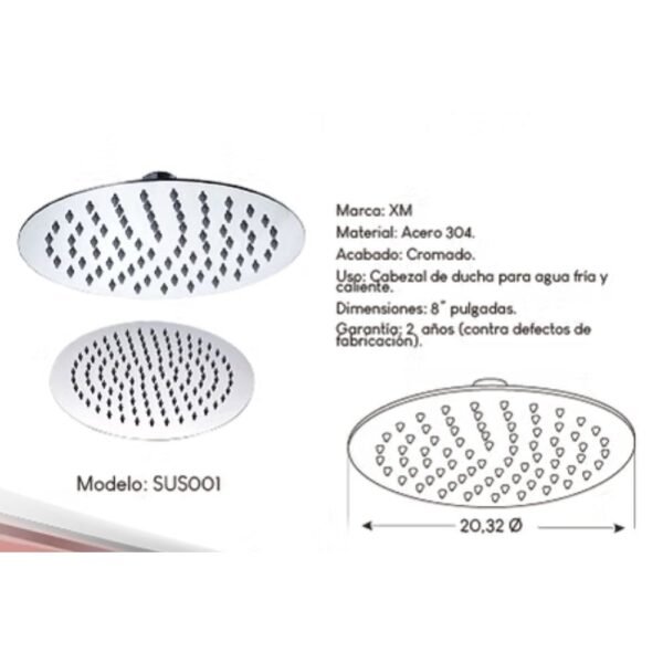 DIFUSOR CABEZA DE DUCHA ESPAÑOLA SUS001 - XM - Imagen 2
