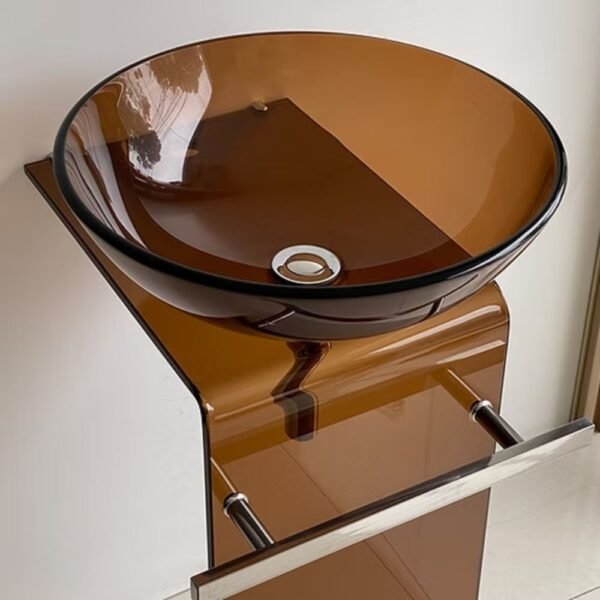 MUEBLE LAVABO PEDESTAL DE VIDRIO XM-857M - Imagen 3