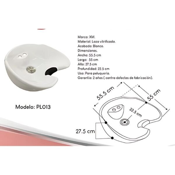 BOWL LAVAMANO PL013 - PARA PELUQUERÍA -  XM - Imagen 2