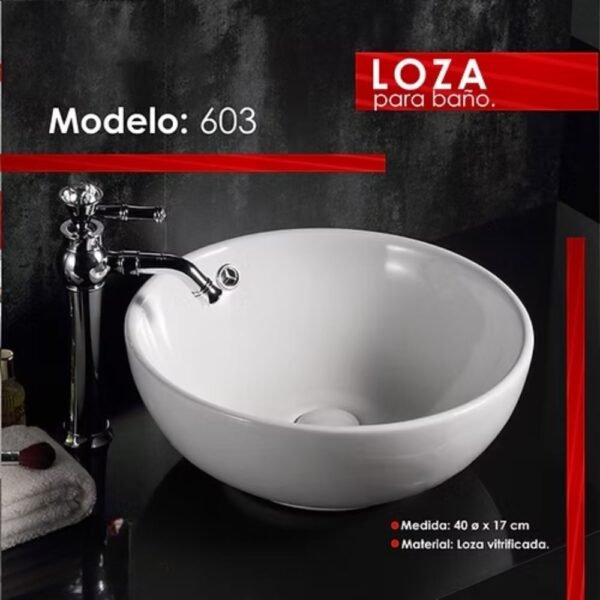 BOWL LAVAMANOS  OVALIN DE LOZA 603 - XM - Imagen 2