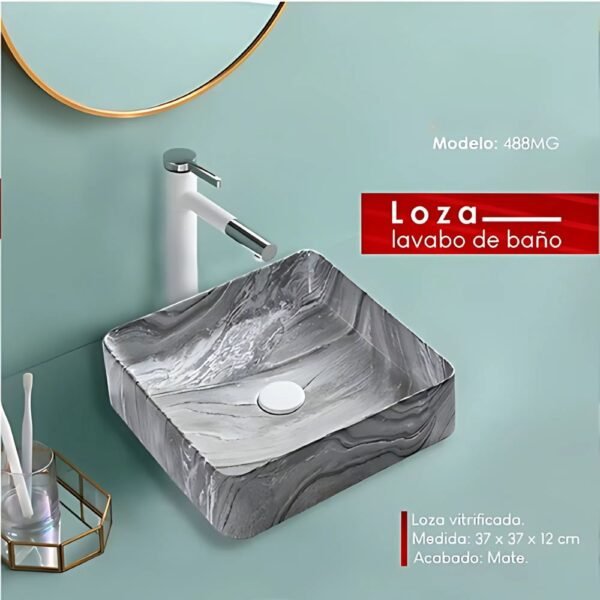 LAVAMANO BOWL DE LOZA 488MG - XM - Imagen 2
