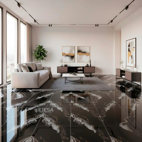 Porcelanato con vitrificado zeus black