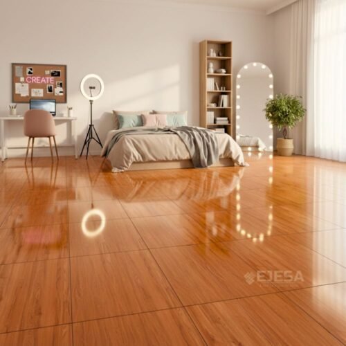 PISO CERÁMICO MARRÓN MADERADO 46X46CM LSJ46027 PCL CAJA 1.90M2