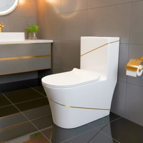 INODORO ONE PIECE MINIMALISTA | BLANCO GOLD – BSA1022