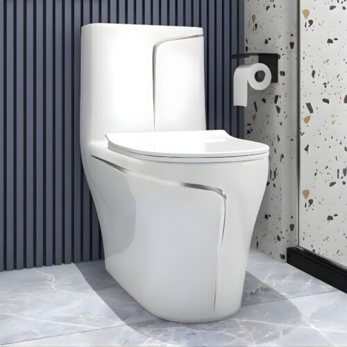 INODORO ONE PIECE/MINIMALISTA BLANCO-PLATA BSA1001-3