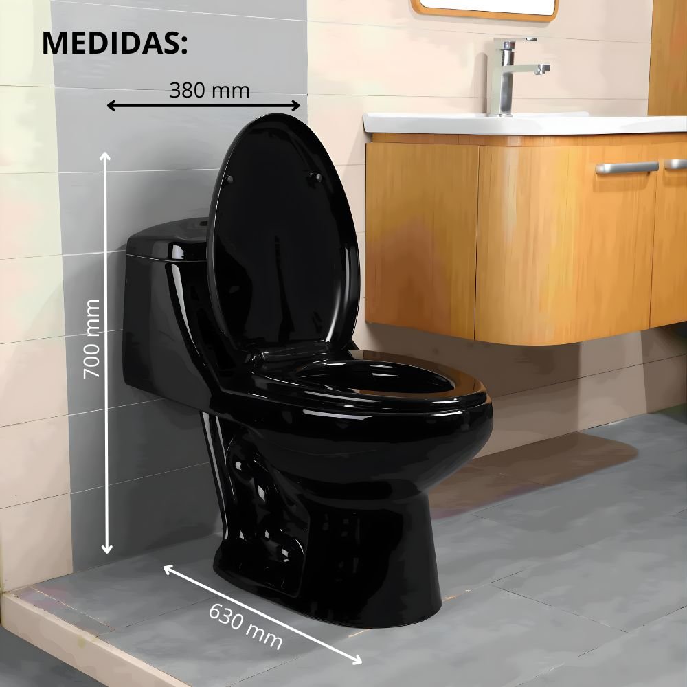 INODORO ONE PIECE – NEGRO CURVO 4/7L – BSA1005-4 - Imagen 2