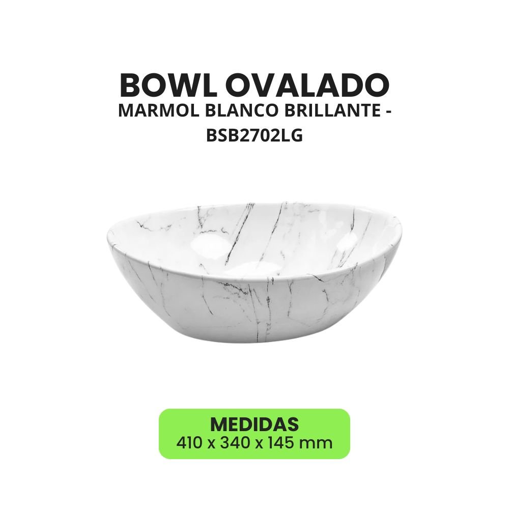 COMBO – INODORO ONE PIECE MARMOL + BOWL OVALADO + LLAVE MEZCLADORA DORADA - Imagen 4