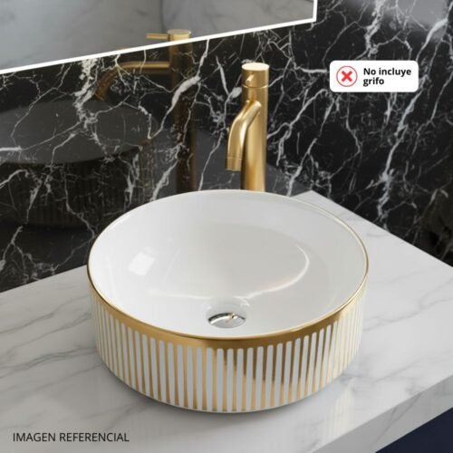 BOWL CIRCULAR RETIC BLANCO/DORADO – BSB2705