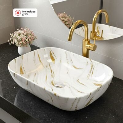 BOWL RECTANGULAR MARMOL | DORADO – BSB2724LG