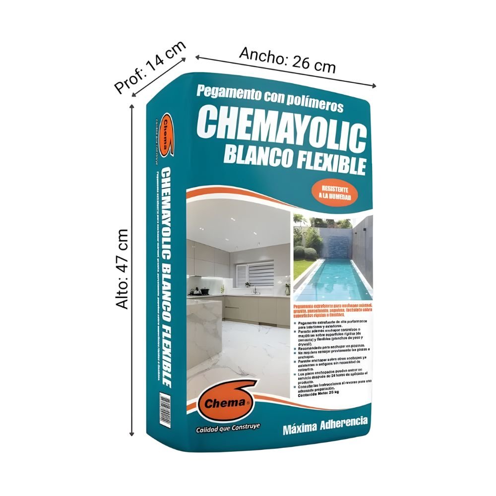 Pegamento para Cerámicas o Porcelanatos | Blanco Flexible 25kg - Chema - Imagen 4