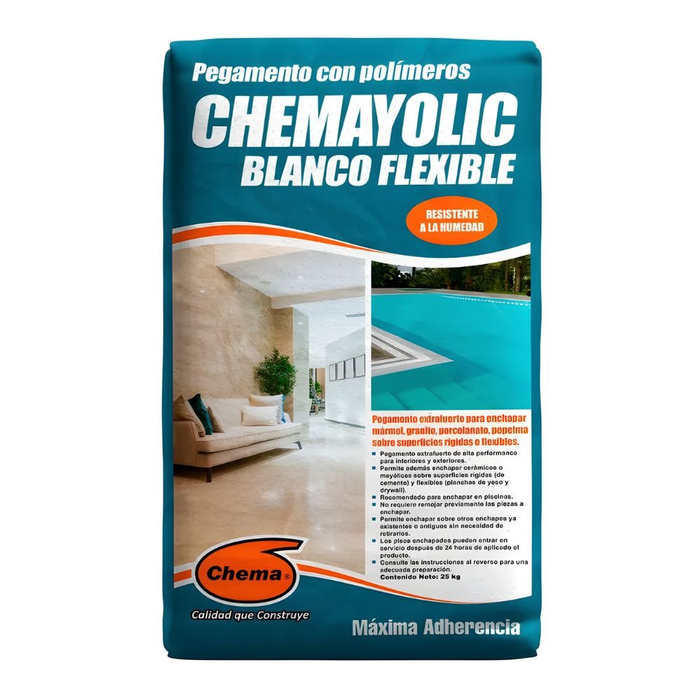 Pegamento para Cerámicas o Porcelanatos | Blanco Flexible 25kg - Chema