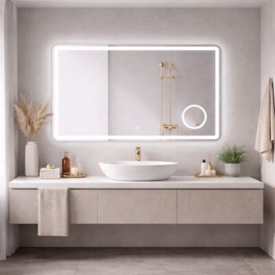 ESPEJO LED RECTANG. 90x60cm | TÁCTIL | C/ESPEJO DE AUMENTO – BSA6151