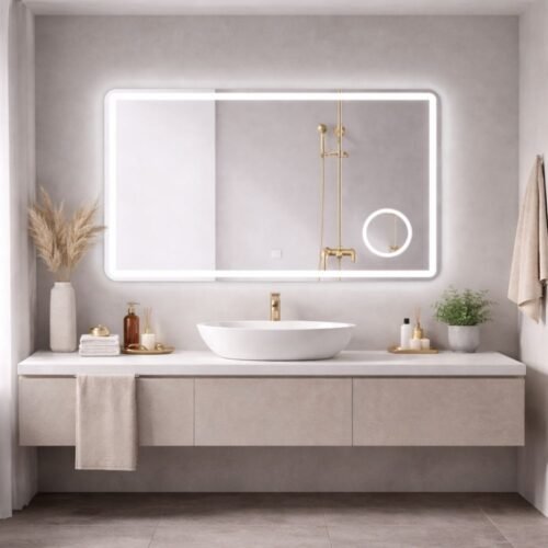 ESPEJO LED RECTANG. 90x60cm | TÁCTIL | C/ESPEJO DE AUMENTO – BSA6151