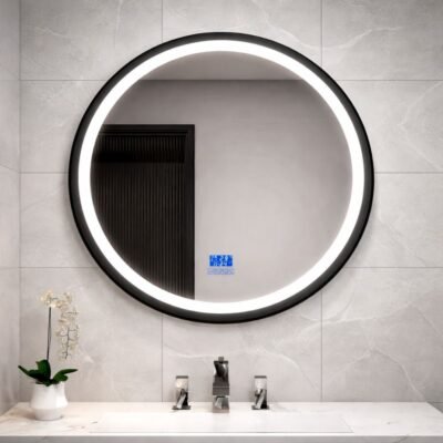 ESPEJO LUZ LED CIRCULAR BLACK 70x70cm | 3 TONOS | TÁCTIL | PARLANTE | BSA6189-B