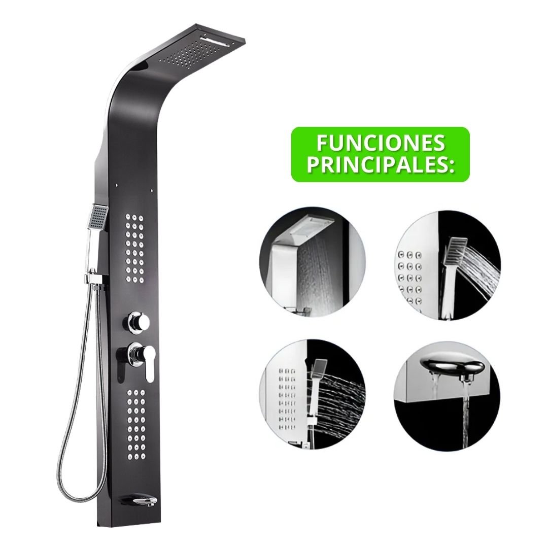 COLUMNA DE DUCHA HIDROMASAJE | NEGRO MATE- BSA4637 - Imagen 3