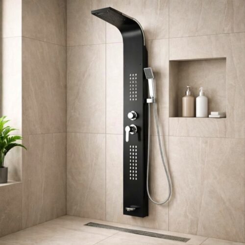 COLUMNA DE DUCHA HIDROMASAJE | NEGRO MATE- BSA4637