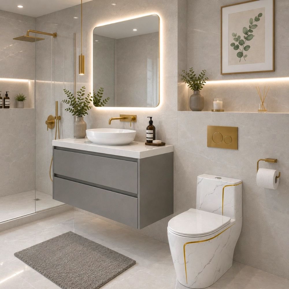 INODORO ONE PIECE MARMOL GOLD | BLANCO - BSA1001-2 - Imagen 2