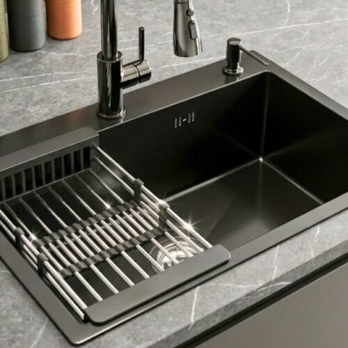 Combo lavadero de cocina + Accesorios | Negro – BSA6038