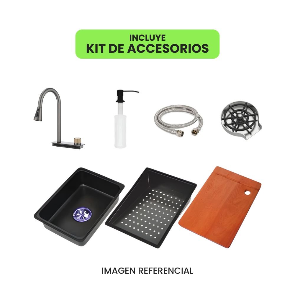 Combo Lavadero de cocina multifuncional | Plata | Acero inox + Accesorios – BSA6033 - Imagen 3