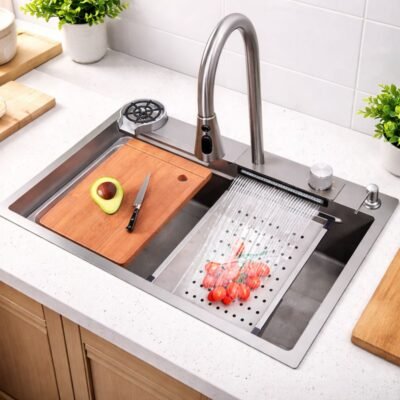 Combo Lavadero de cocina multifuncional | Plata | Acero inox + Accesorios – BSA6033