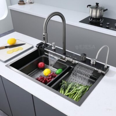 Combo Lavadero de cocina multifuncional | Gris | Acero inox + Accesorios – BSA6035