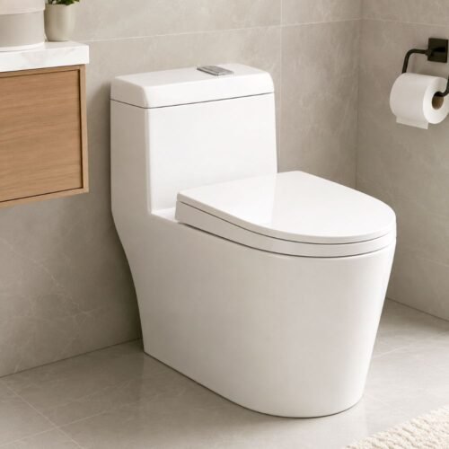 Inodoro blanco con tanque bajo – BSA1252