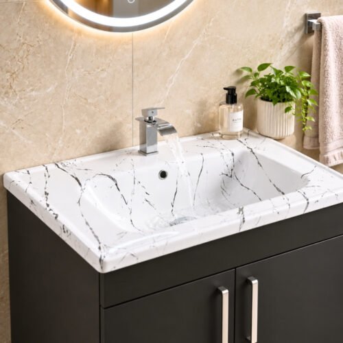 Lavamanos para empotrar rectangular | blanco calacata – 510 x 365 x 180