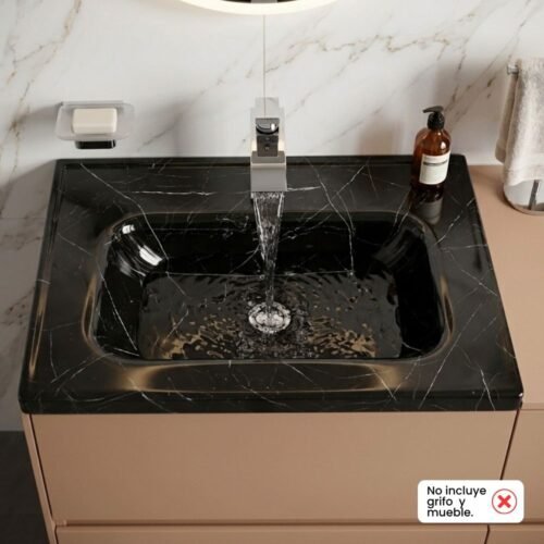 Lavamanos para empotrar rectangular | negro calacata – 510 x 365 x 180